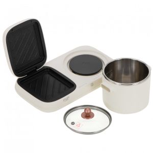 Станция за закуска 2в1 ADLER AD 6421, 1320W, 1л, Незалепващ грил, Таймер, Кремав