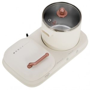 Станция за закуска 2в1 ADLER AD 6421, 1320W, 1л, Незалепващ грил, Таймер, Кремав