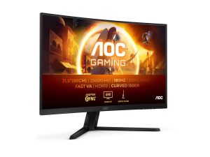 Монитор AOC CQ32G4VE, 31.5" Fast VA Curved 1500R, QHD (2560x1440) 180Hz, 16:9, 0.5ms, 300 cd/m2, 3500:1, Adaptive Sync, 2xHDMI, DP, Black/Grey