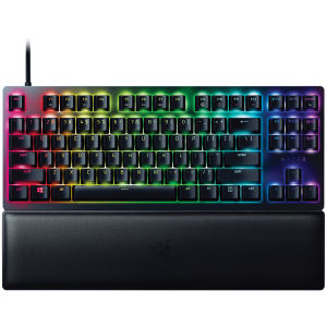 Razer Huntsman V2 Tenkeyless, Optical Gaming Keyboard (Clicky Optical Switch), US Layout, Doubleshot PBT Keycaps, Sound Dampening Foam, Razer Chroma™ RGB, Up to 8000Hz polling rate, Aluminum matte top plate