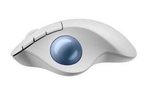 Безжична мишка LOGITECH ERGO M575S (910-007030), Wireless/Bluetooth, 2000DPI, USB, Off-White + Blue Ball