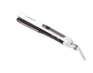 Преса за коса ROWENTA SF7510F0 Premium Care Brush&Straight, 130 - 200°C, LCD display, Йонизация, Cashmere Keratin, White / Purple