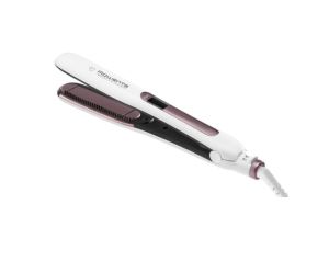 Преса за коса ROWENTA SF7510F0 Premium Care Brush&Straight, 130 - 200°C, LCD display, Йонизация, Cashmere Keratin, White / Purple
