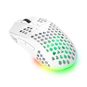 Безжична геймърска мишка TRUST GXT929 Helox, Ultra- Lightweight Wireless, 4800DPI, USB, White