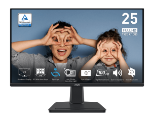 Монитор MSI PRO MP251, 24.5" IPS, FullHD (1920 x 1080) 100Hz, 16:9, 1ms, 300 cd/m2, 1300:1, Speaker 2x2W, VGA, HDMI, Black