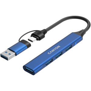 USB hub CANYON DS-02, 4 Port USB-A/C Blue