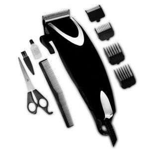 Машинка за подстригване Rosberg R51810A, 9W, 4 приставки, Черен/Сребрист