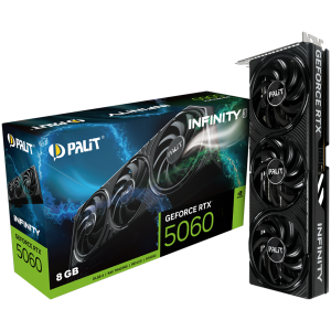 Видео карта PALIT GeForce RTX 5060 Infinity 3, 8GB GDDR7, 128 bit, HDMI, 3xDP - NE75060019P1-GB2063S
