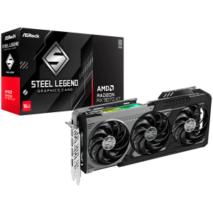 Видео карта ASROCK AMD Radeon RX 9070 XT Steel Legend Dark 16GB, 16GB GDDR6, 256-bit, HDMI, 3xDisplayPort