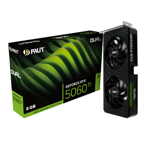 Видео карта PALIT GeForce RTX 5060 Ti Dual 8GB, 8GB GDDR7, 128bit, HDMI, 3xDP - NE7506T019P1-GB2062D