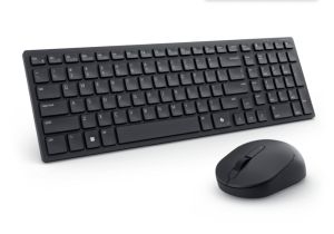 Безжична клавиатура + мишка DELL Pro KM555 (580-BBVV), Bluetooth/Wireless, Compact Silent Keyboard and Mouse, US International (QWERTY), Black