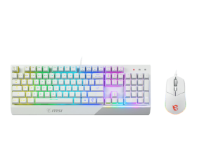 Комплект Клавиатура + Мишка MSI VIGOR GK30 COMBO WHITE, Mechanical Plunger Switches, USB, RGB lighting, US, White 