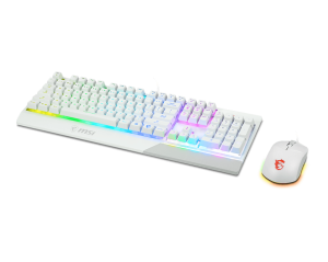 Комплект Клавиатура + Мишка MSI VIGOR GK30 COMBO WHITE, Mechanical Plunger Switches, USB, RGB lighting, US, White 