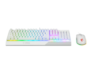 Комплект Клавиатура + Мишка MSI VIGOR GK30 COMBO WHITE, Mechanical Plunger Switches, USB, RGB lighting, US, White 
