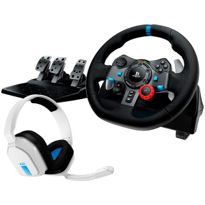 Волан LOGITECH G29 Driving Force Racing Wheel for PlayStation 5 and PlayStation 4 - Black,  Astro A10, PS5/PS4 - White