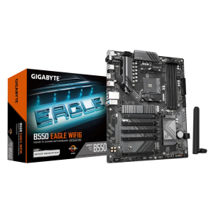 Дънна платка GIGABYTE B550 EAGLE WIFI6 (AMD AM4, 4 x DDR4, 2 x M.2, Wi-Fi 6, HDMI) ATX