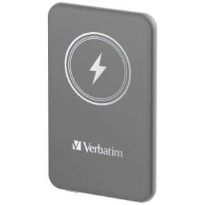Външна батерия Verbatim MCP-5GY Power Pack 5000 mAh with UBS-C PD 20W / Magnetic Wireless Charging 15W Grey