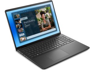 Лаптоп Dell 16 DC16250, Intel Core 7 150U (10 cores, up to 5.4 GHz), 16.0" FHD+(1920x1200) AG, 300nits, 16GB, 2x8GB, DDR5, 5200 MT/s, 1TB M.2 PCIe, Intel Graphics, Cam, FPR, Wi-Fi 6, Backlit Kb, Win 11 Pro, Carbon Black, 3Y PS