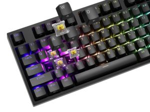 Клавиатура Genesis Mechanical Gaming Keyboard Thor 404 Black RGB Backlight Gateron Yellow Pro, US Layout