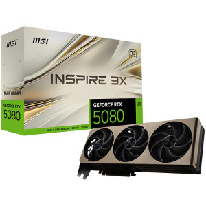 Видео карта MSI GeForce RTX 5080 16G INSPIRE 3X OC, 16GB GDDR7, 256bit, 3xDP, HDMI