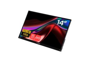 Монитор VERBATIM Portable Touchscreen 14" (32088), 14" IPS Touch, FullHD (1920x1080) 16:9, 6ms, 250 cd/m2, 1000:1, Speaker 2x1W, Wireless power, 5000mAh Power Bank, HDMI, 2 x USB-C, USB, Black