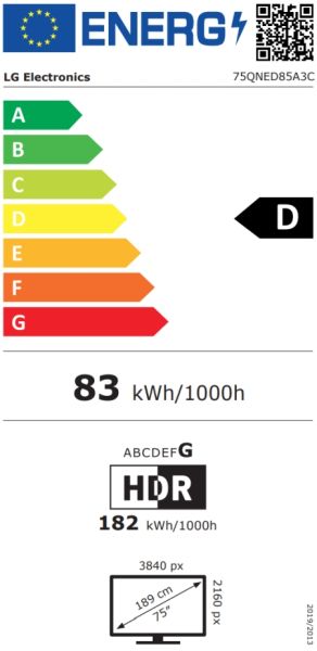 Телевизор 75" LG 75QNED85A3C, 4K Ultra HD QNED, SmartTV, webOS 25, 120Hz, Wi-Fi, Black