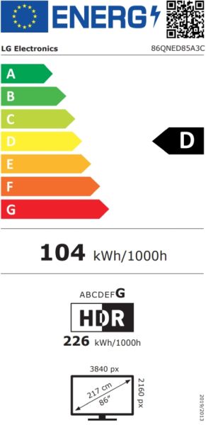 Телевизор 86" LG 86QNED85A3C, 4K Ultra HD QNED, SmartTV, webOS 25, 120Hz, Wi-Fi, Black
