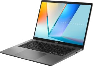 Лаптоп Asus Vivobook S M3407KA-SF030,AMD Ryzen 5 AI,14.0 OLED WUXGA(WU) 1920X1200 16:10 Bend+300nits Glare DCI-P3:95% Glare 60 Hz,16GB DDR5 (on BD),1TB SSD,Backlit Chiclet Keyboard with Num-key, No OS, Matt Grey, AI PC +Backpack