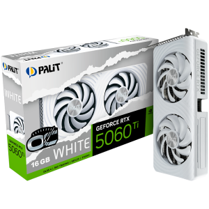Видео карта PALIT GeForce RTX 5060 Ti White OC 16GB, 16GB GDDR7, 128 bit, HDMI, 3xDP 