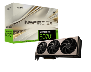 Видео карта MSI GeForce RTX 5070 Ti 16G INSPIRE 3X OC, 16GB GDDR7, 256-bit, HDMI, 3xDP