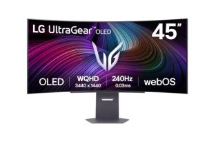 Монитор LG 45GX90SA-B, 44.5" OLED Curved 800R, WQHD (3440x1440) 240Hz, 21:9, 0.03ms, 1300 cd/m², 1.5M:1, Smart, webOS, AMD FreeSync Premium, NVIDIA G-Sync, Speaker 2x7W, WiFi, Bluetooth, 2xHDMI, DP, USB type-C, Black