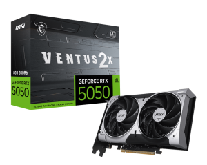 Видео карта MSI GeForce RTX 5050 8G VENTUS 2X OC, 8GB GDDR6, 128-bit, HDMI, 3xDP