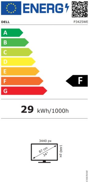 Монитор DELL Pro Plus P3425WE, 34.1" IPS Curved 3800R, WQHD (3440x1440) 100Hz, 21:9, 5ms, 1500:1, 350 cd/m2, HDMI, DP, USB-C, USB-C Hub, RJ45, Black