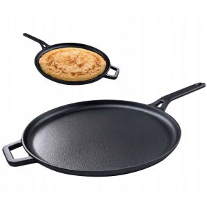 Тиган за палачинки Kinghoff KH 1895, 29 см, Чугун, Незалепваща повърхност, Индукция, Черен