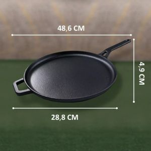 Тиган за палачинки Kinghoff KH 1895, 29 см, Чугун, Незалепваща повърхност, Индукция, Черен