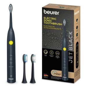 Електрическа четка за зъби Beurer SC 30 Jet Black, Electric Sonic Toothbrush, up to 80,000 mov/min, 4 cleaning programs: Clean, White, Polish, Gum Care, Int. 2-min. timer, Incl. 2 toothbrush heads and USB-C charging cable, 15 days of battery life