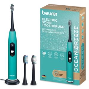 Електрическа четка за зъби Beurer SC 50 ocean breeze Electric Sonic Toothbrush, up to 80,000 mov/min, 5 cleaning programs: Clean, Sensitive, Polish, Gum Care, Whiten, Pressure sensor , 2-min. timer, Incl. 2 toothbrush heads and magnetic charging plate, 22