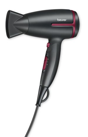 Сешоар BEURER HC 25 Travel hair dryer, 1600W, 2 температурни настройки, 2 скорости, Йонна функция, Black