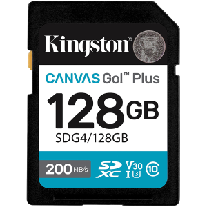 SD памет 128GB KINGSTON Canvas Go! Plus Gen4, SDXC, Class10 UHS-I U3 V30, up to 200MB/s