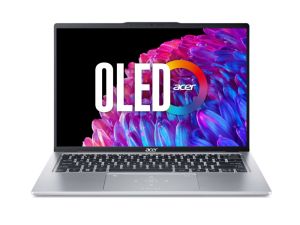 Лаптоп Acer Swift Go14, SFG14-73-56V2, Intel Core Ultra 5 125U (up to 4.3GHz, 12MB), 14" 3K (2880x1800) Cine Crystal OLED WQ2.8K 90Hz, 16GB DDR5(on bord) no slot, 1024GB, Intel Graphics, QHD Webcam, FPR, KB backlight, Wi-Fi 6E, BT 5.3, Win 11 Home, Pure S