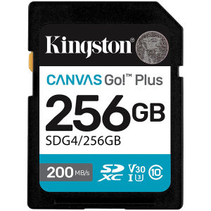 SD памет 256GB KINGSTON Canvas Go! Plus Gen4, SDXC, Class10 UHS-I U3 V30, up to 200MB/s