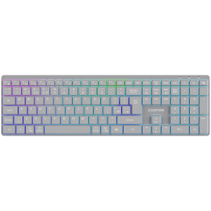 CANYON keyboard HKB-W11 UK/US RGB Dual Mode Wireless Grey