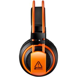 CANYON Gaming headset 3.5mm jack plus USB connector for vibration function, light control button, adjustable microphone and volume control, cable 2M, Black