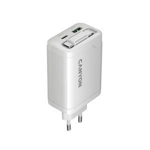 CANYON charger OnCharge 65RC Build-In Cable USB-C 65W 1xPD 1xQC EU White