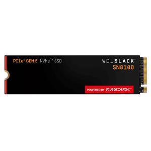 SSD 1TB WD Black SN8100 (WDS100T1X0M-00CMT0), M.2 2280, PCIe 5.0x4 NVMe, TLC 3D CBA NAND