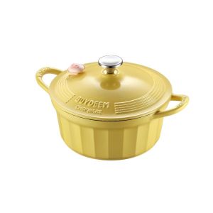BUYDEEM Enameled Cast Iron Dutch Oven 3,9L, model CP551, color Mellow Yellow