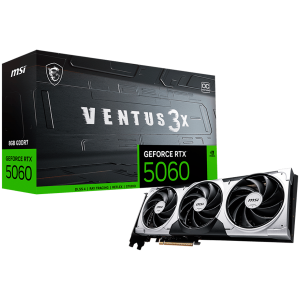 Видео карта MSI GeForce RTX 5060 8G VENTUS 3X OC, 8GB GDDR7, 128-bit, HDMI, 3xDP - 912-V537-014