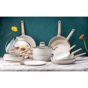 Тиган с капак Oliver Voltz Nice OV54419E26CD, 26x7 см, Незалепващо покритие, Индукция, Кремав меланж