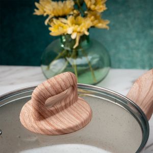 Тенджера Voltz Nice OV54418E24, 24x10.5 см, 4.7 л, Мраморно покритие, Индукция, Кремав меланж