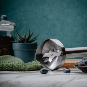 Ръчен пасатор Oliver Voltz OV51112JP, 1500W, 2 скорости, Приставка за картофи, Острие от неръждаема стомана, Инокс